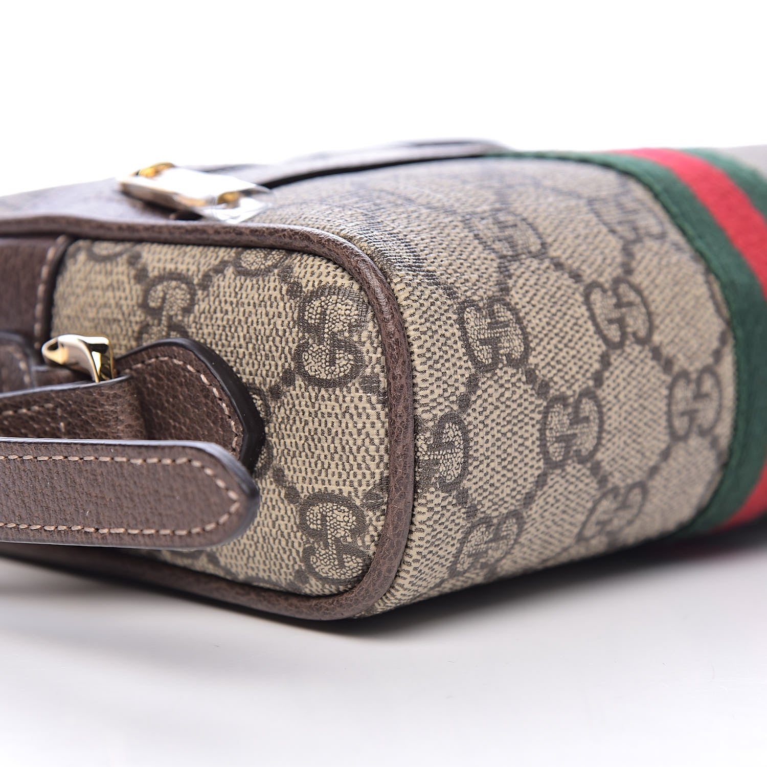 Gucci GG Supreme Monogram Web Mini Ophidia Shoulder Bag Brown 8 of 11