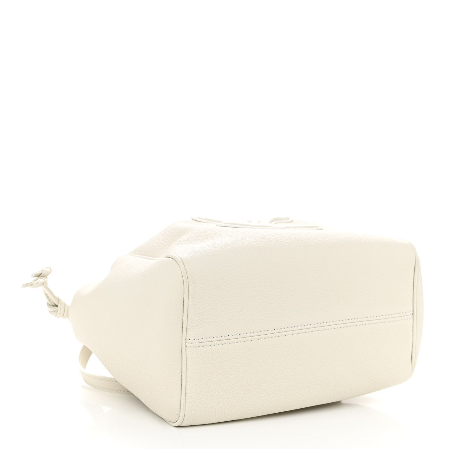 Calfskin Cuir Small Triomphe Cabas Drawstring White