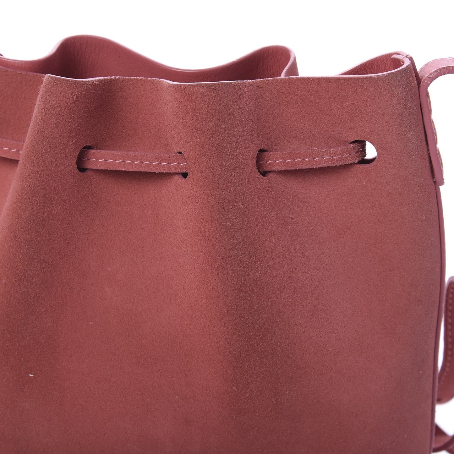 Suede Mini Mini Bucket Bag Blush