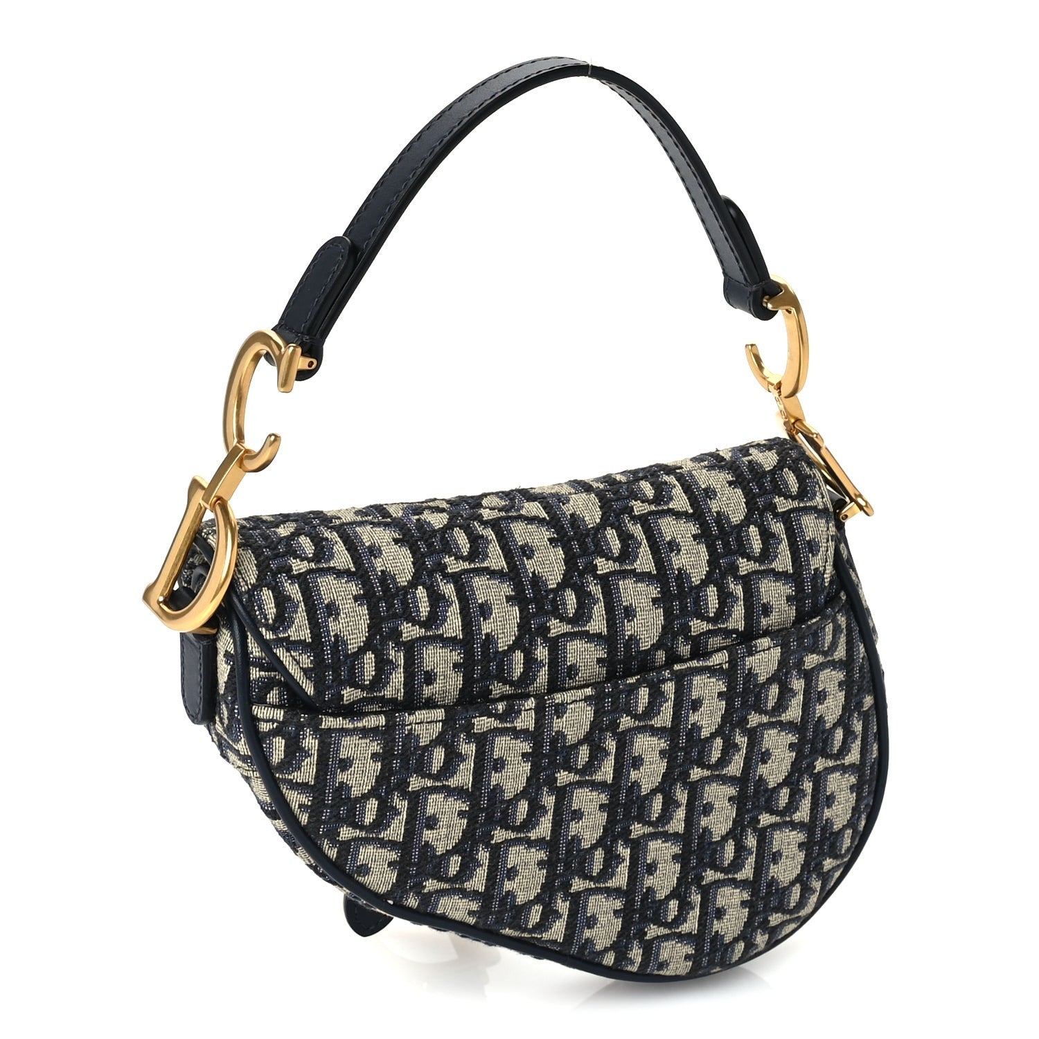 Christian Dior Oblique Mini Saddle Bag Blue 2 of 8