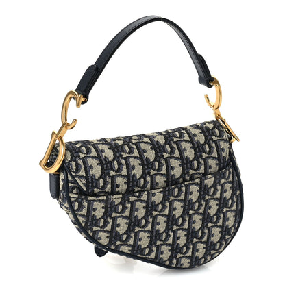 Christian Dior Oblique Mini Saddle Bag Blue 2 of 8