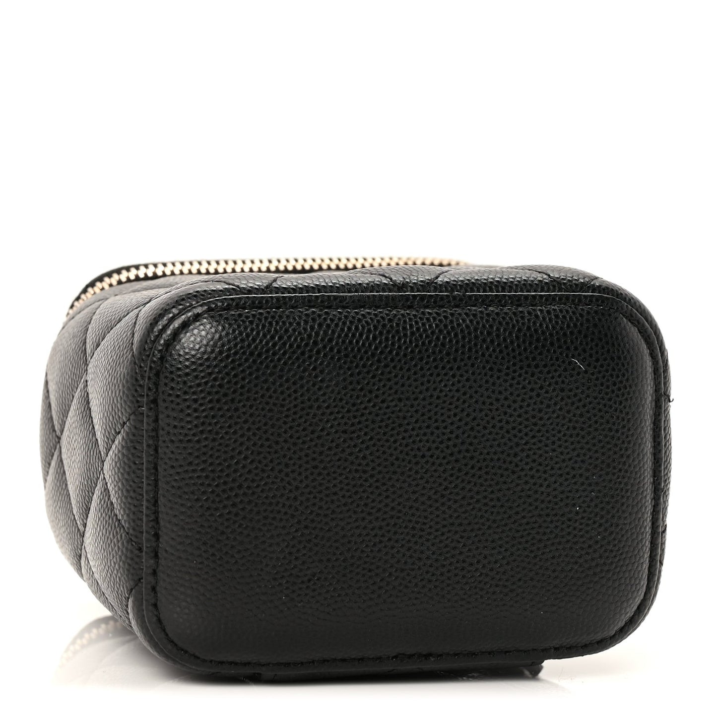 Caviar Quilted Mini Vanity Case With Chain  Black