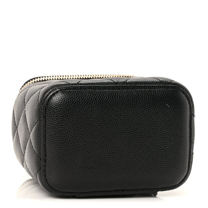 Chanel Caviar Quilted Mini Vanity Case With Chain  Black 3 of 8