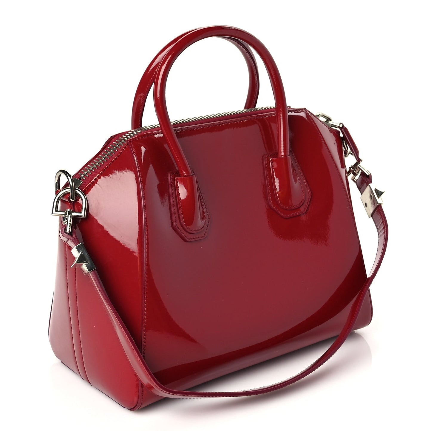 Patent Calfskin Small Antigona Red