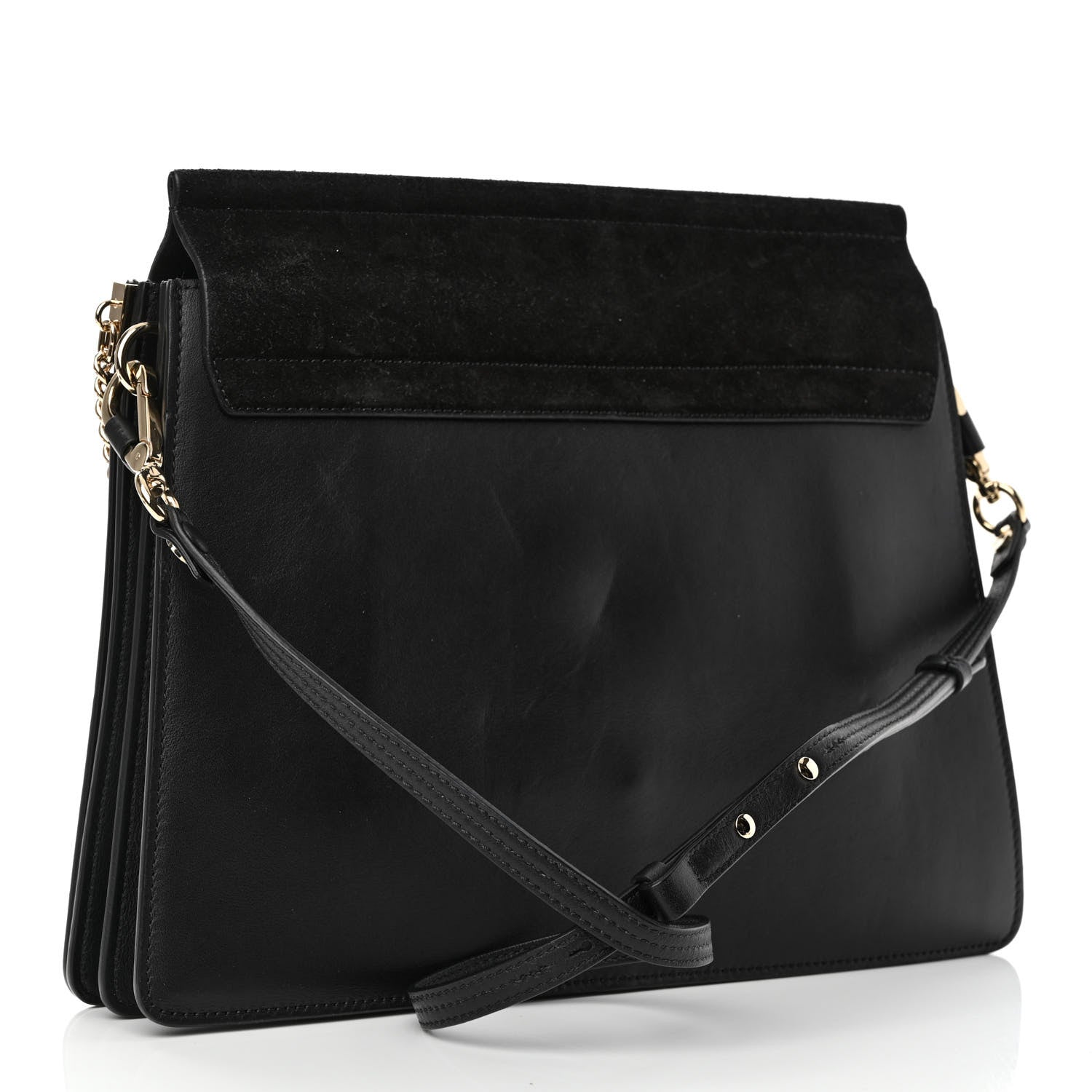 Chloe Suede Calfskin Medium Faye Shoulder Bag Black 2 of 12