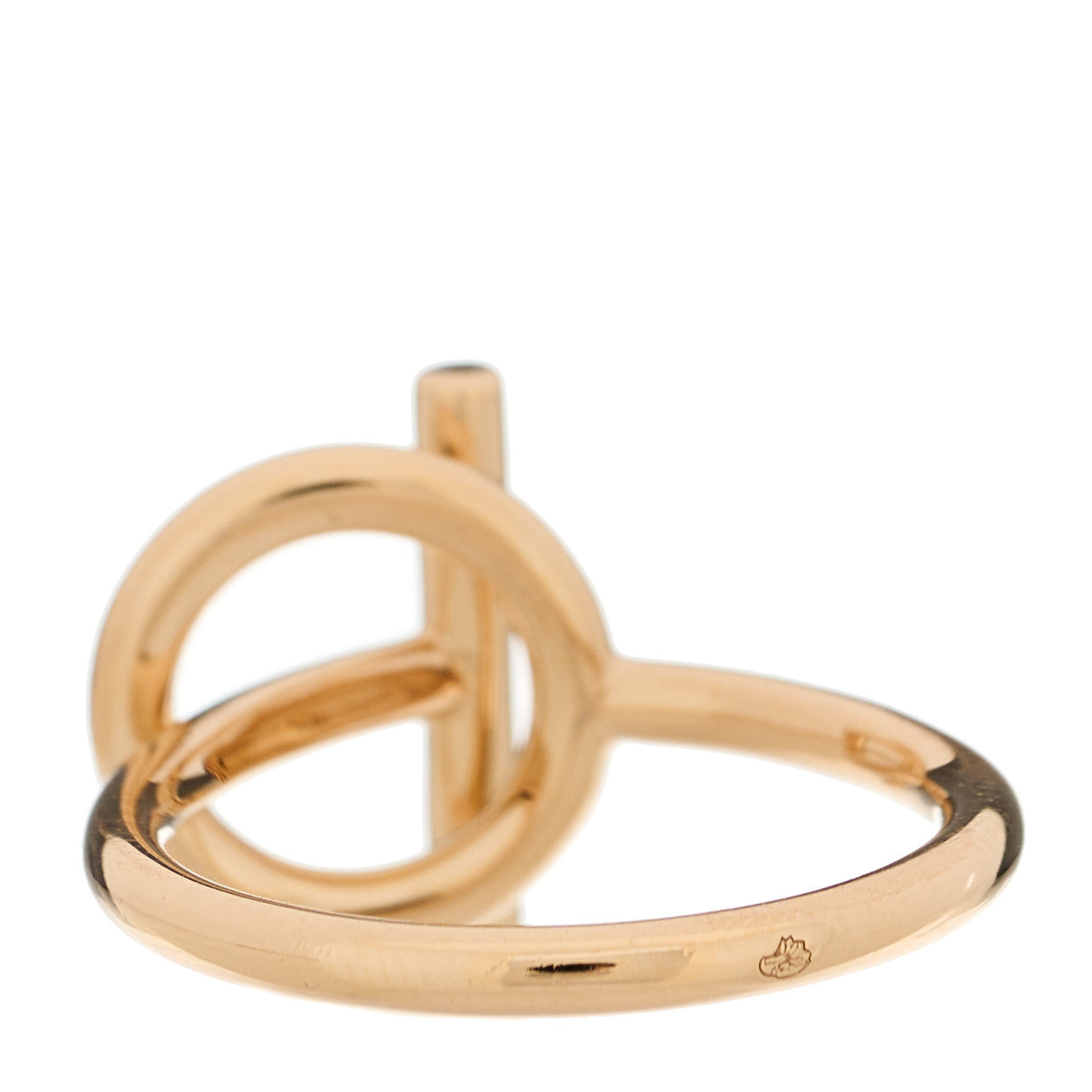 Hermes 18K Rose Gold Diamond PM Echappee Ring 54 6.75 3 of 6