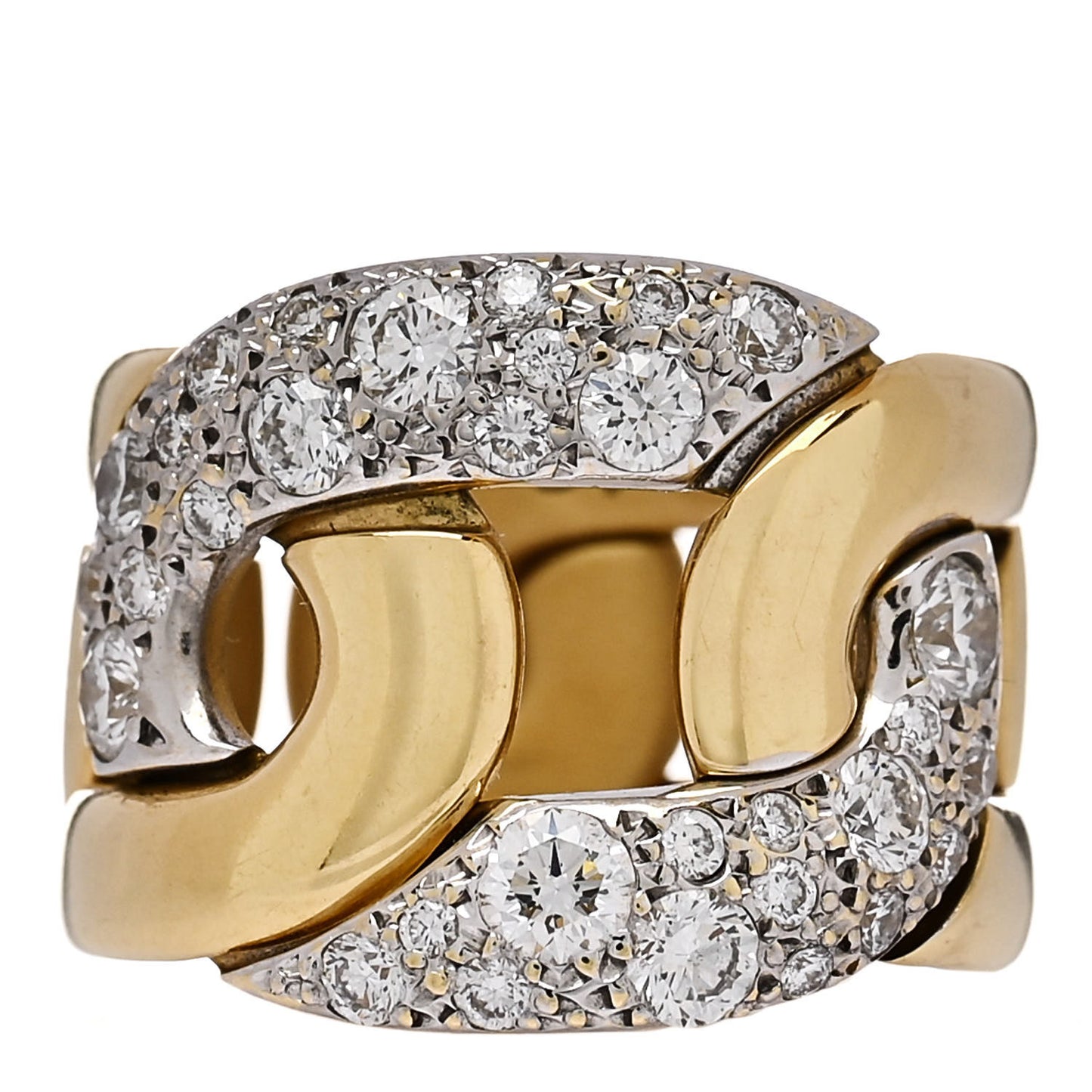 18K Yellow Gold Diamond Tango Ring 51 5.75