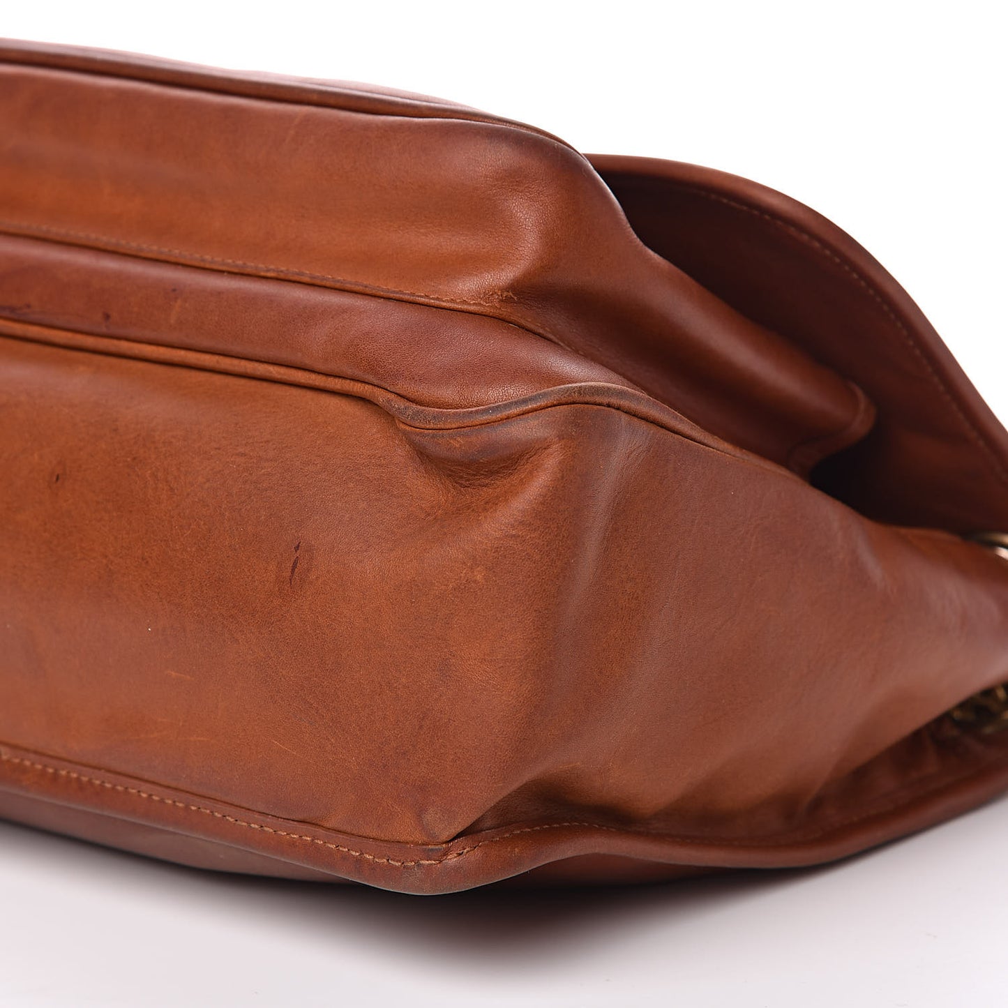 Calfskin Monogram Medium Niki Chain Satchel Cognac