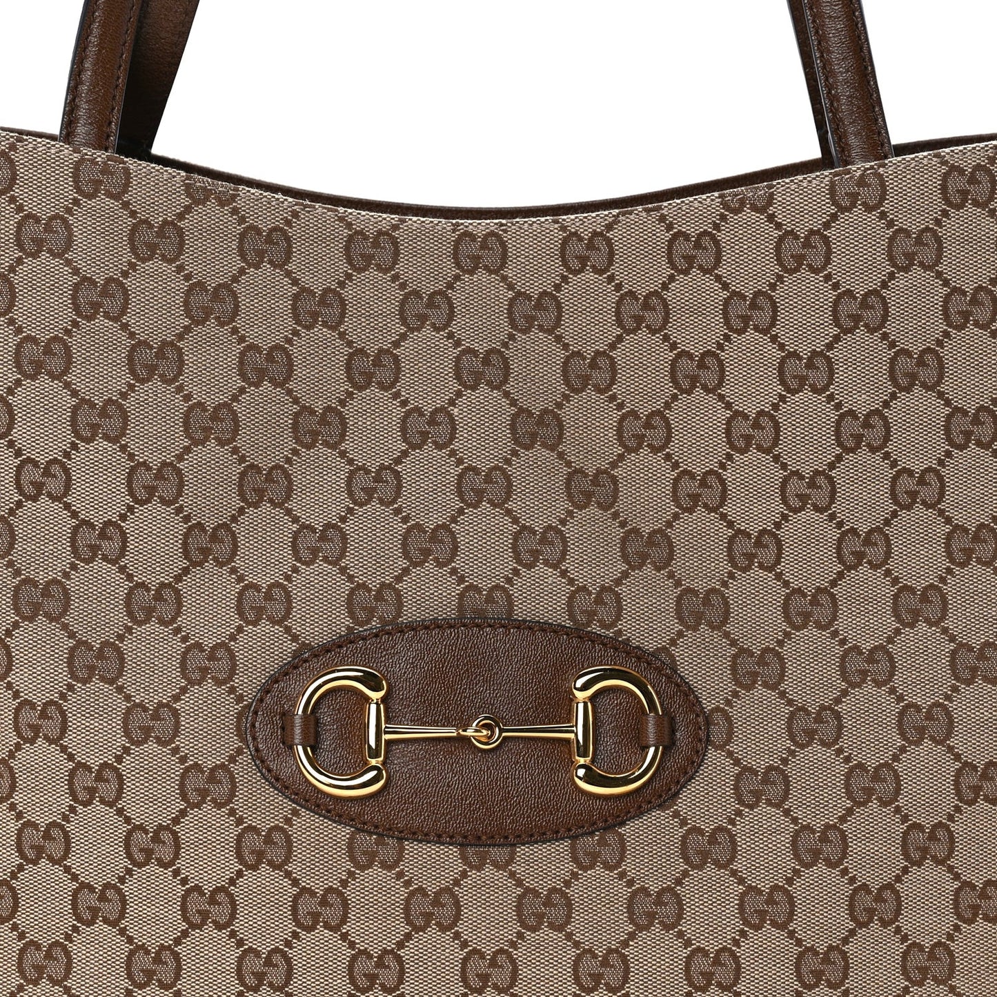 Monogram Horsebit 1955 Tote Bag Beige  Brown Sugar