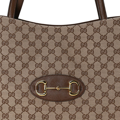 Gucci Monogram Horsebit 1955 Tote Bag Beige  Brown Sugar 6 of 8