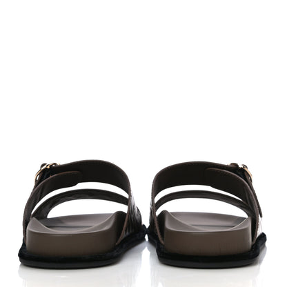 Fendi Calfskin FF Embossed Slide Sandals 40.5 Maya Black 5 of 12