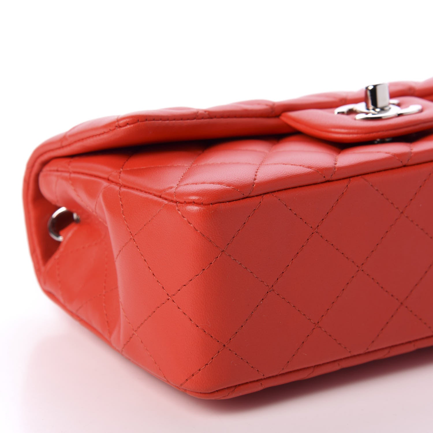 Chanel Lambskin Quilted Mini Rectangular Flap Red 6 of 11
