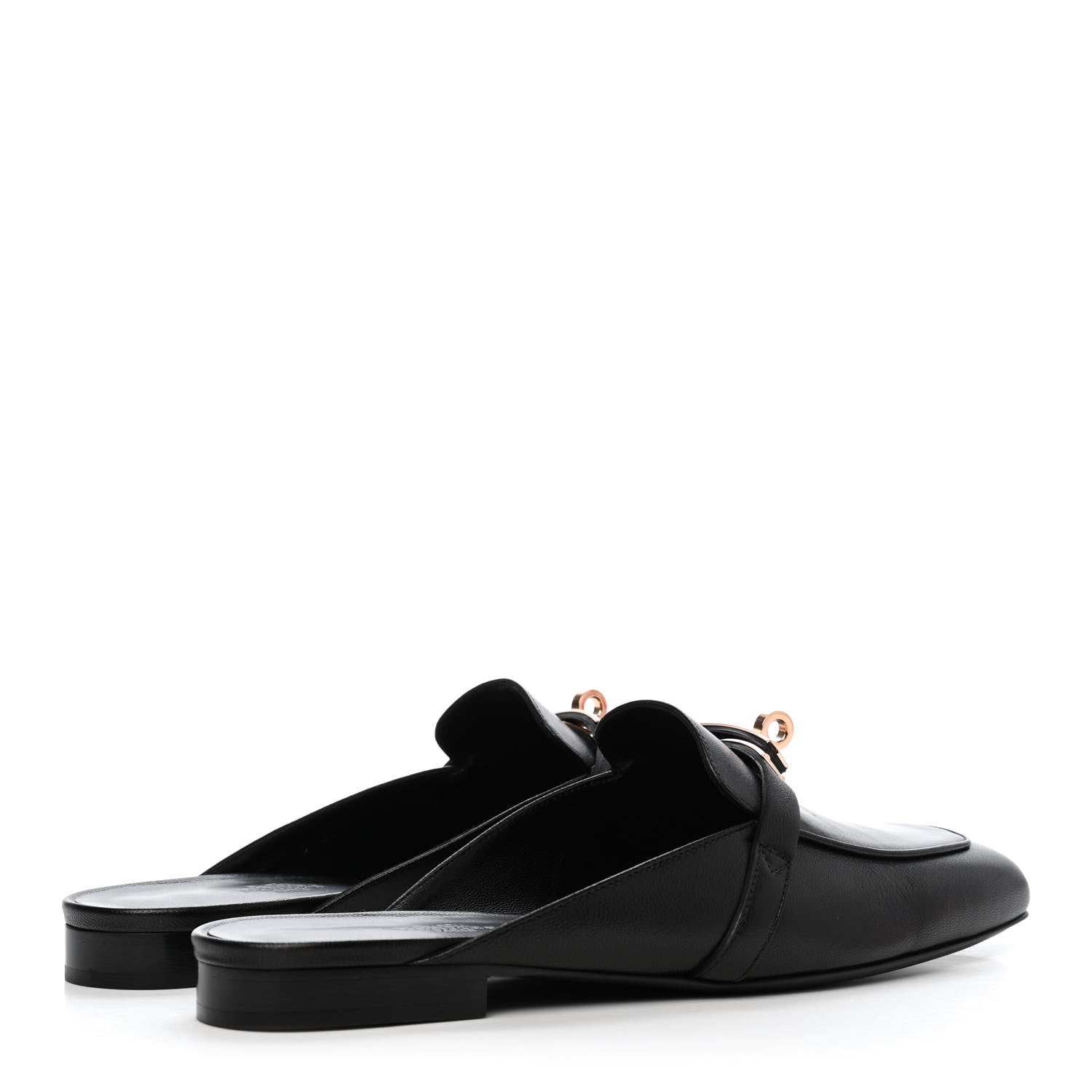 Hermes Goatskin Oz Mules 39 Black 3 of 4