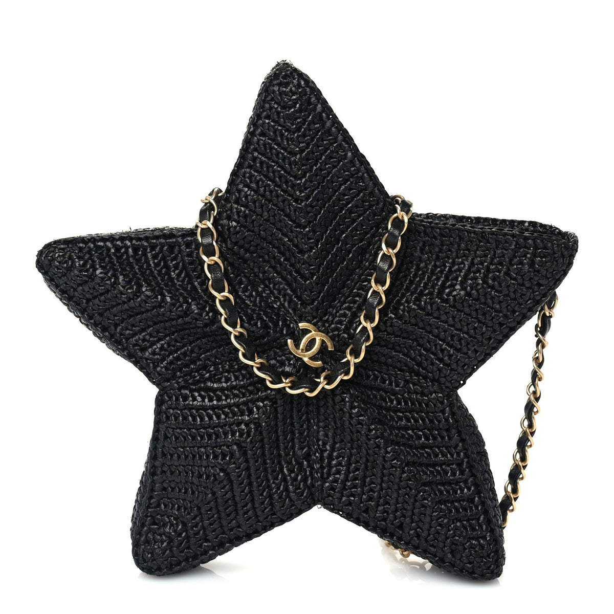 Raffia Star Coco Beach Bag Black