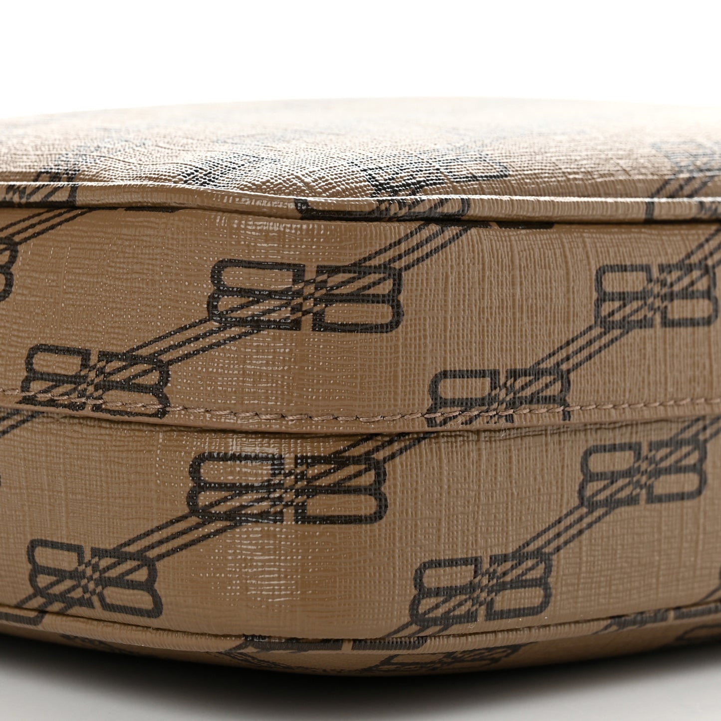 Coated Canvas BB Monogram Medium Signature Camera Bag Beige Brown