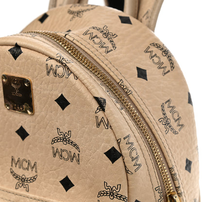 MCM Visetos Side Stud Mini Stark Backpack Beige 13 of 18