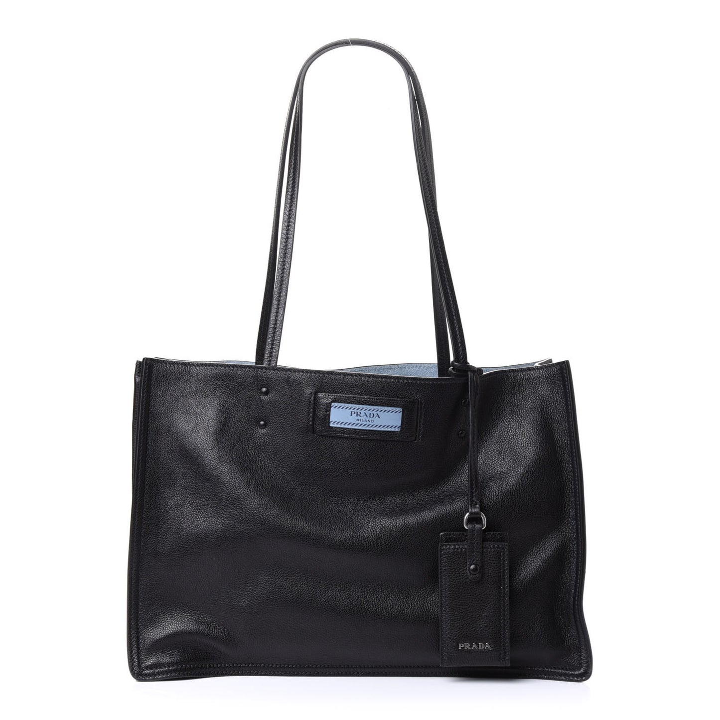 Glace Calfskin Etiquette Tote Black Astrale