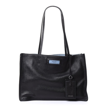 Prada Glace Calfskin Etiquette Tote Black Astrale 1 of 4