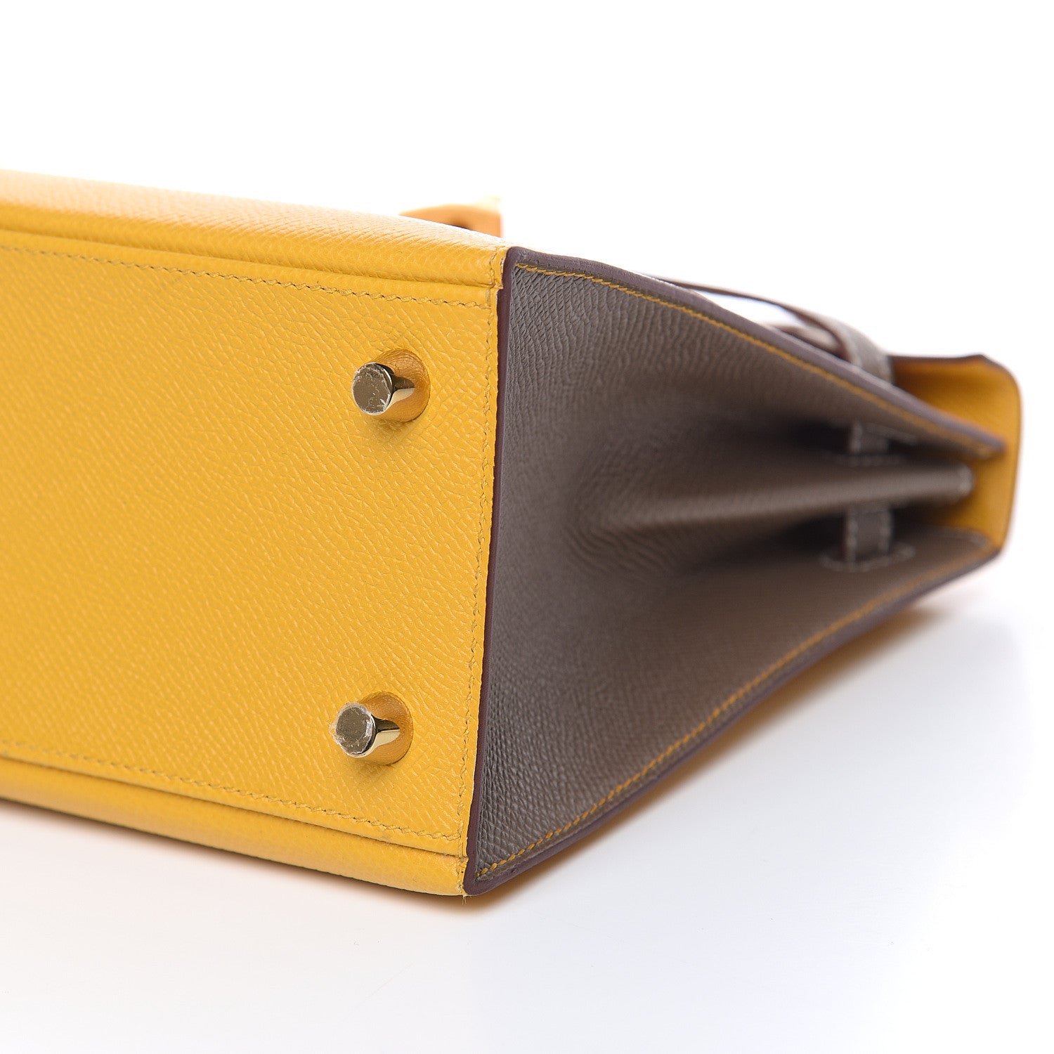 Hermes Epsom Horseshoe Kelly Sellier 25 Jaune Ambre Etoupe 31 of 34