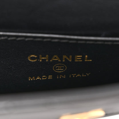 Chanel Patent Calfskin Quilted Chain Hoop Bag Black 6 of 10