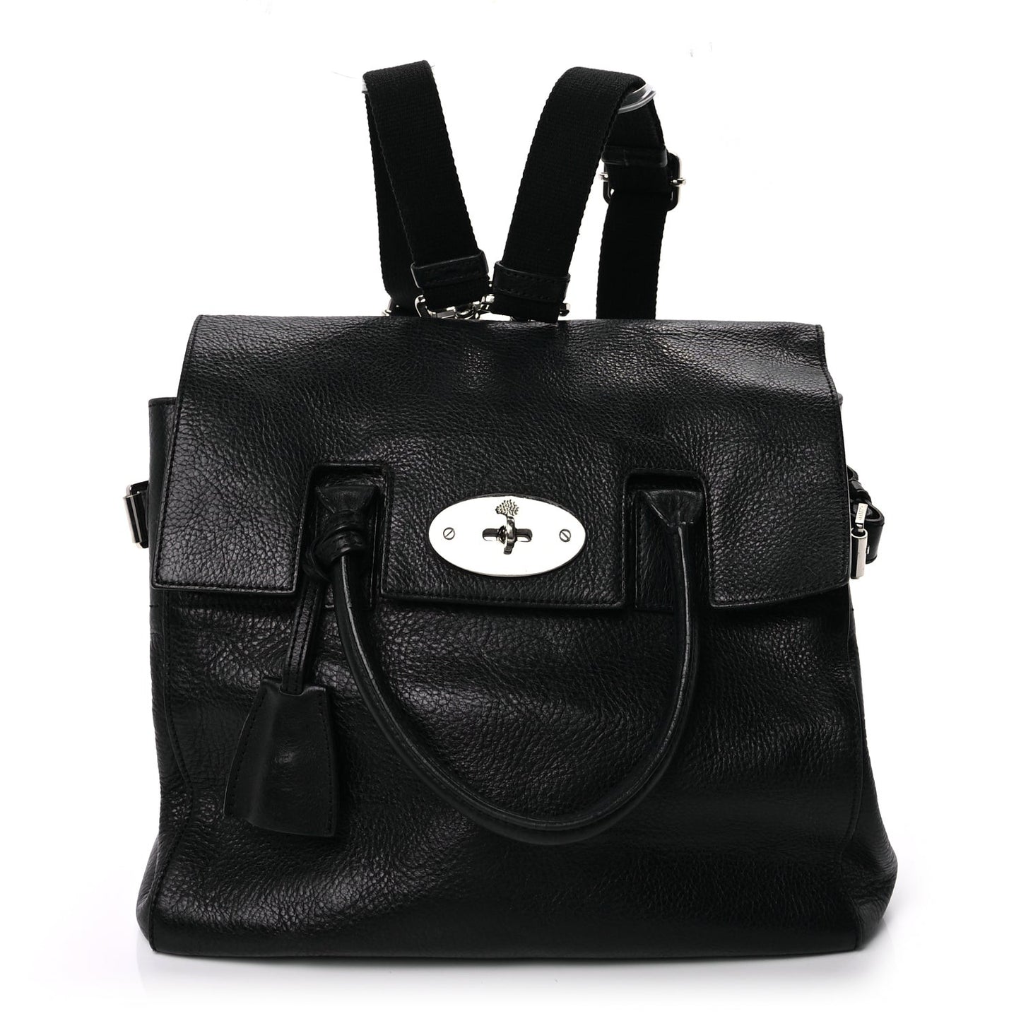 Natural Leather Cara Delevingne Convertible Satchel  Black