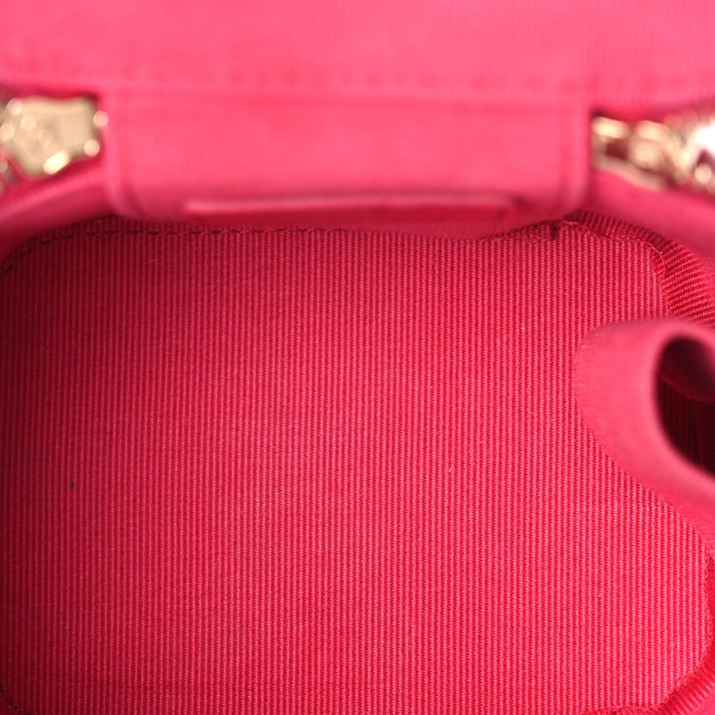Lambskin Quilted Top Handle Mini Vanity Case With Chain Dark Pink