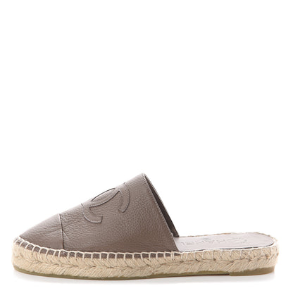 Chanel Calfskin CC Espadrille Mules 36 Beige 1 of 7