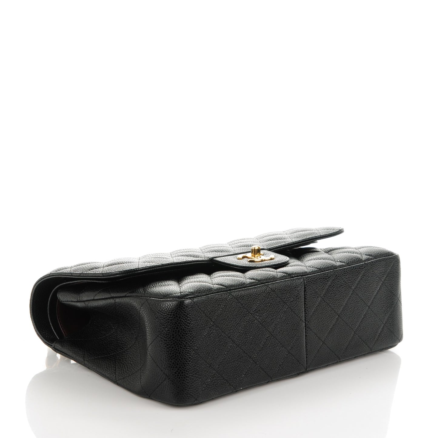 Caviar Quilted Jumbo Double Flap Black