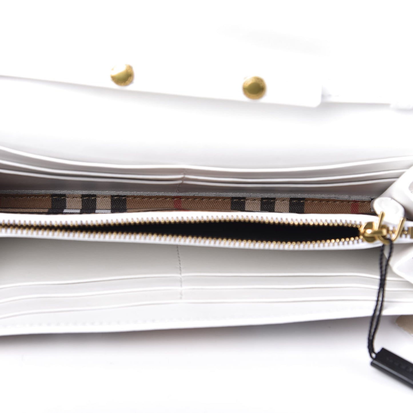 Vintage Check Henley Wallet On Chain Chalk White