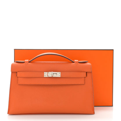 Hermes Epsom Kelly Pochette Clutch Orange 12 of 12