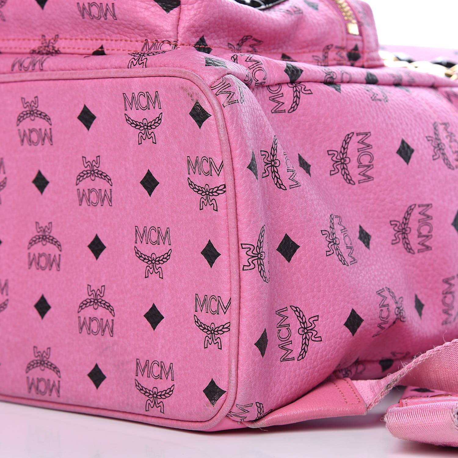 MCM Visetos Studded Medium Stark M Backpack Pink 6 of 13