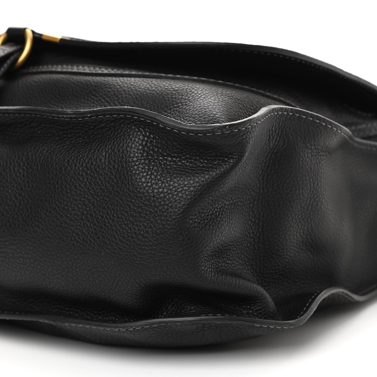 Calfskin Large Marcie Satchel Black