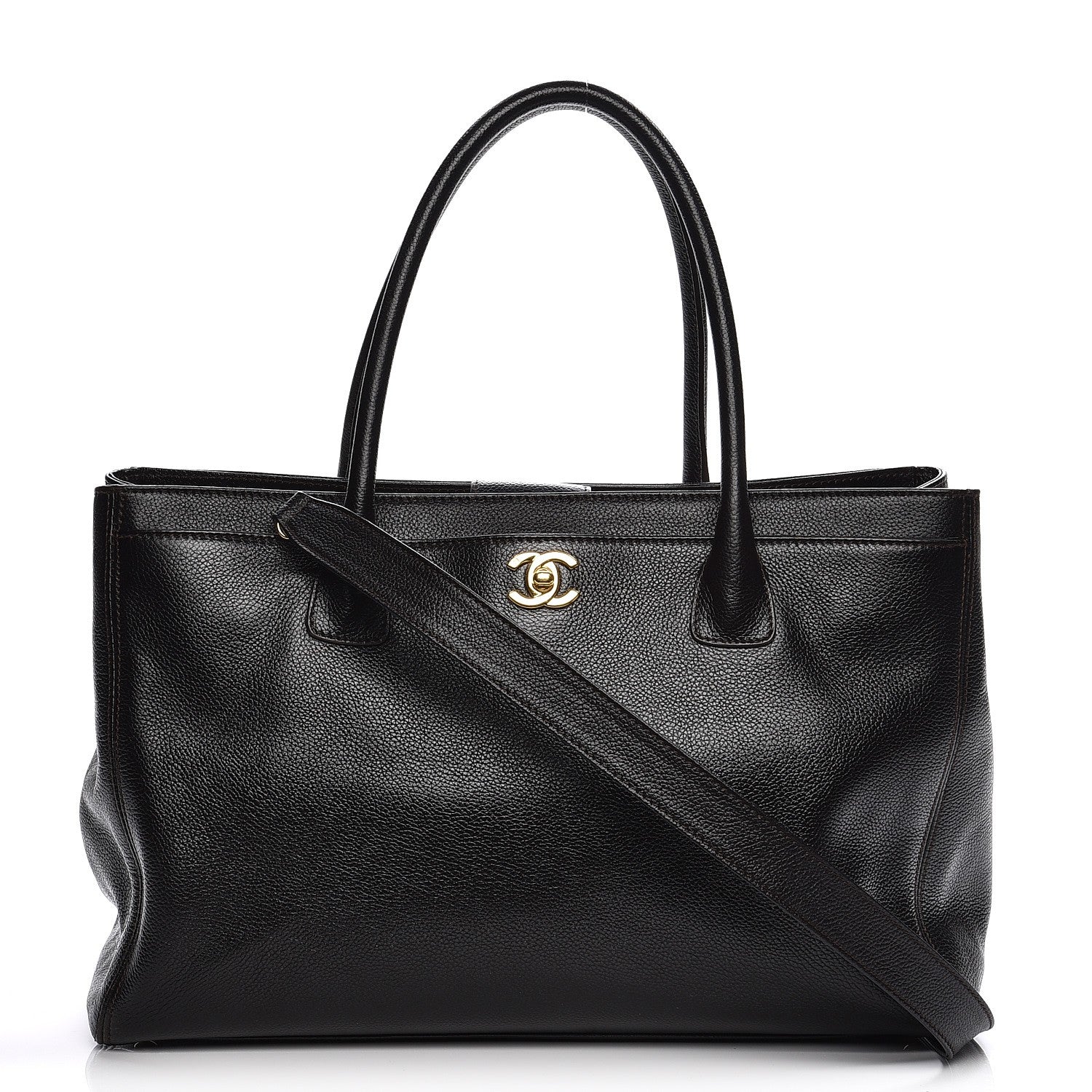 Chanel Calfskin Cerf Executive Shopper Tote Dark Brown 1 of 18