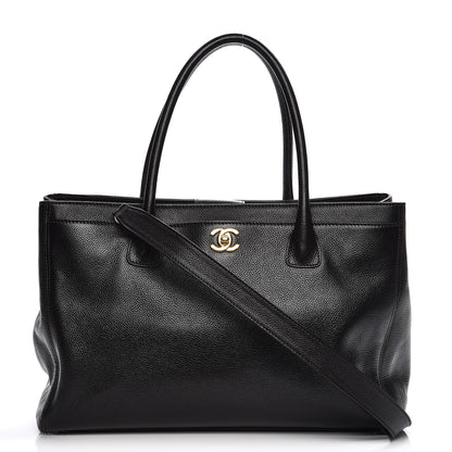 Chanel Calfskin Cerf Executive Shopper Tote Dark Brown 1 of 18