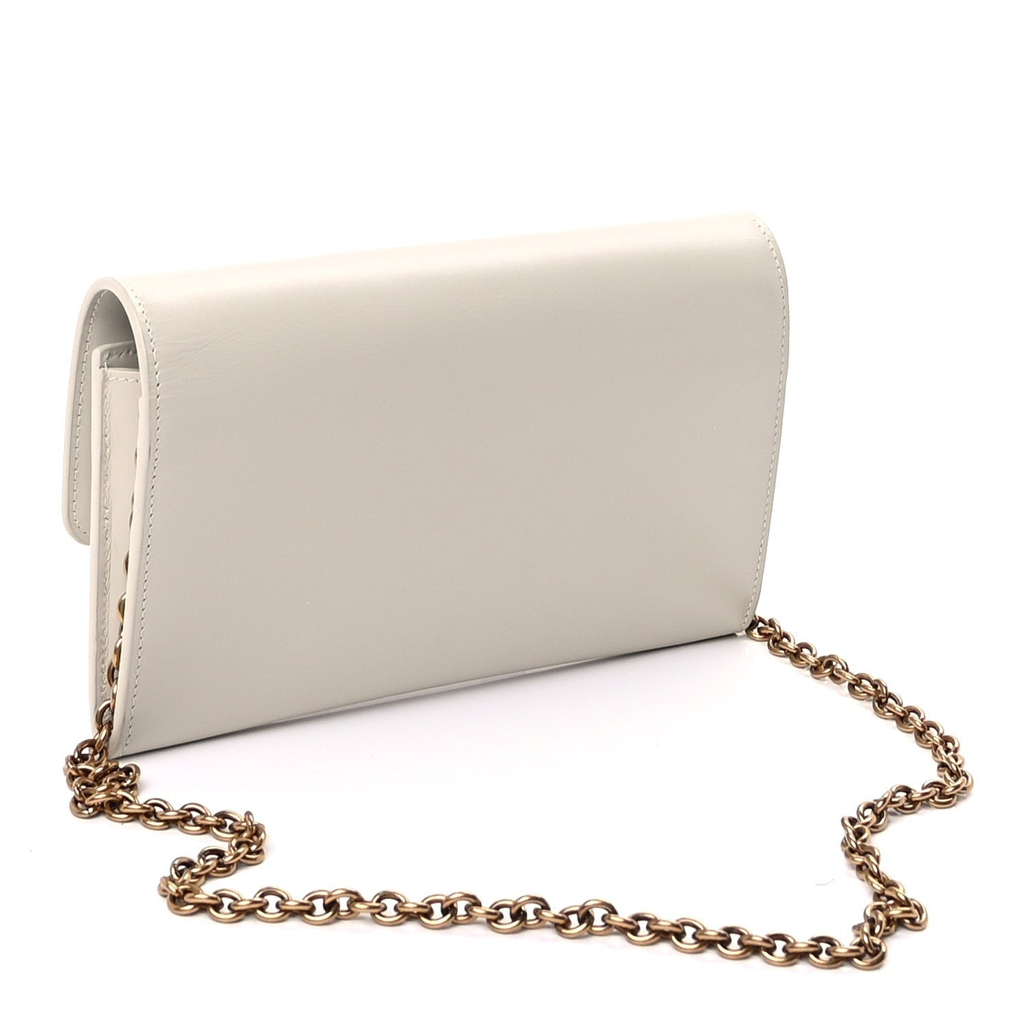 Saint Laurent Smooth Calfskin Le Maillon Chain Wallet  Crema Soft 2 of 8