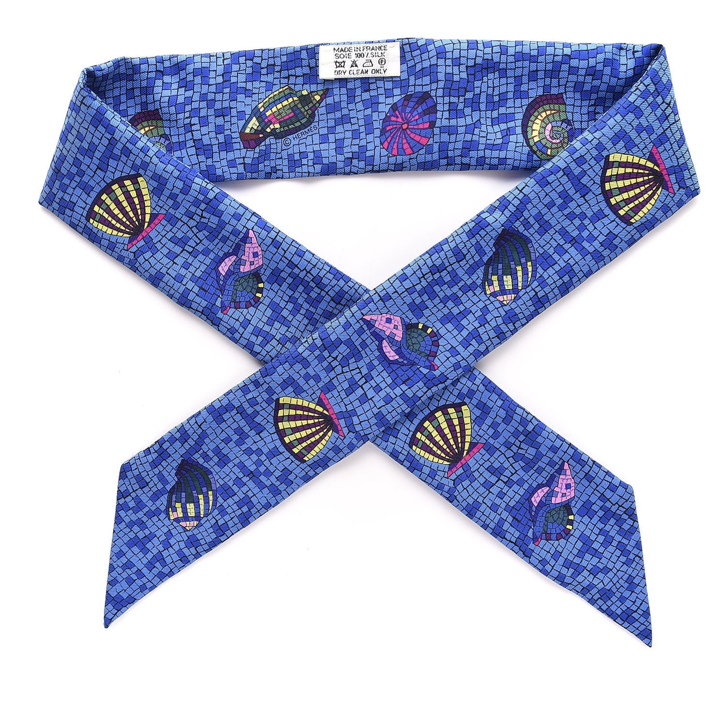 Silk Sea Shells Mosaic Twilly