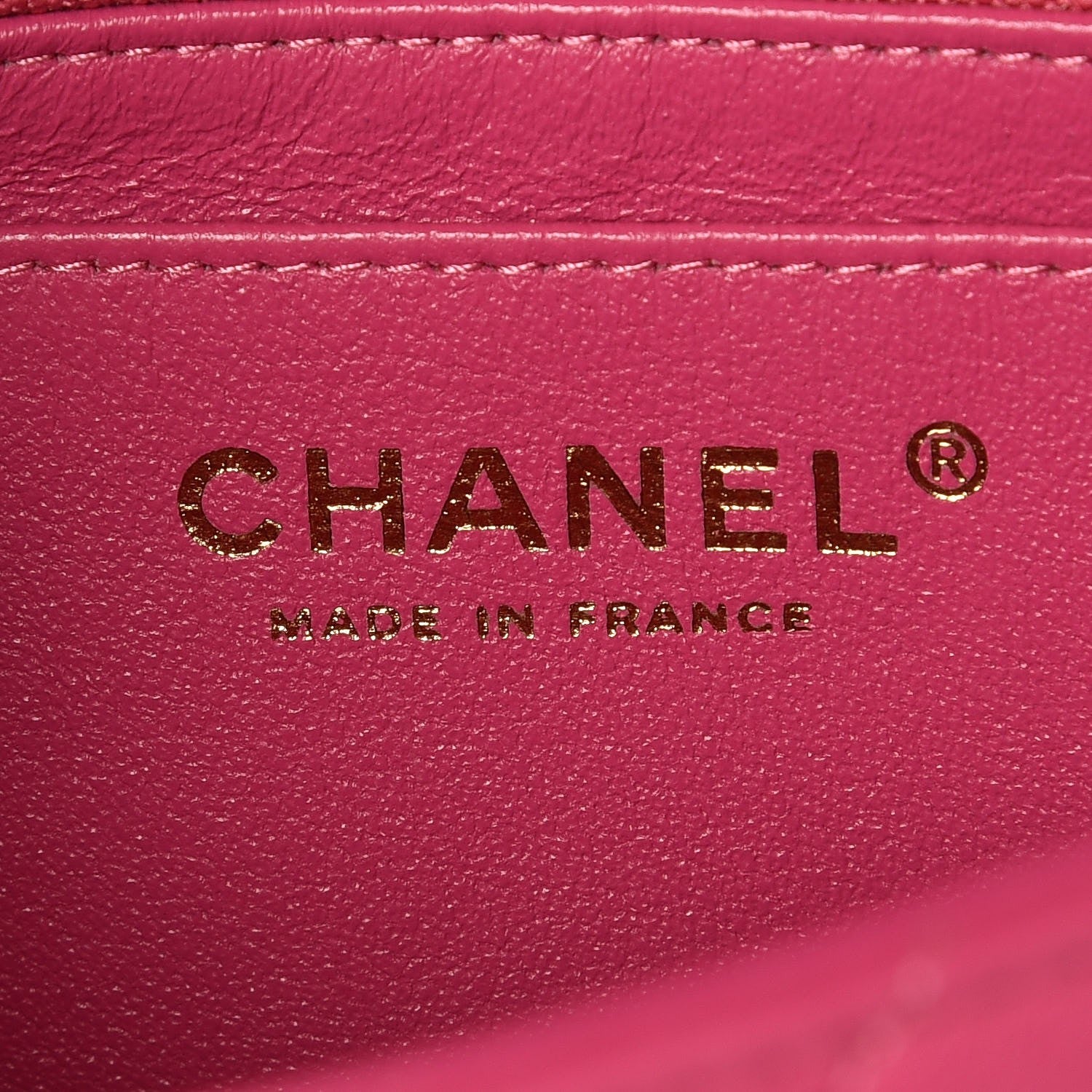 Chanel Lambskin Chevron Quilted Mini Rectangular Flap Fuchsia 6 of 8