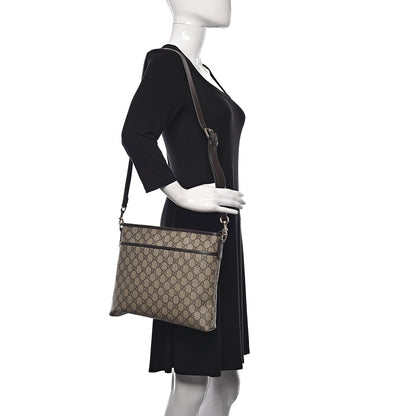 Gucci GG Plus Monogram Medium Flat Messenger Bag Dark Brown 2 of 14