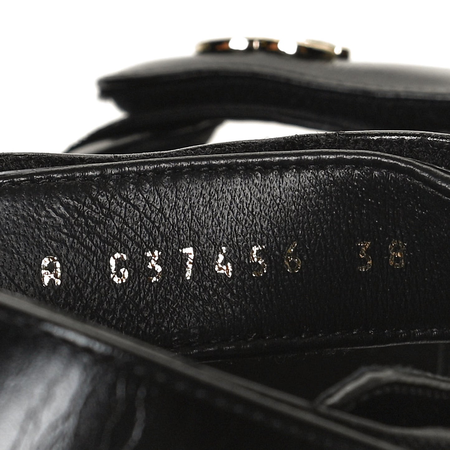 Shiny Calfskin Logo Platform Sandals 38 Black