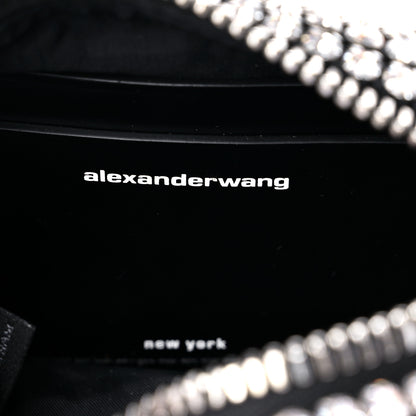 Alexander Wang Mesh Crystal Rhinestone Mini Heiress Pouch Black Silver 6 of 11