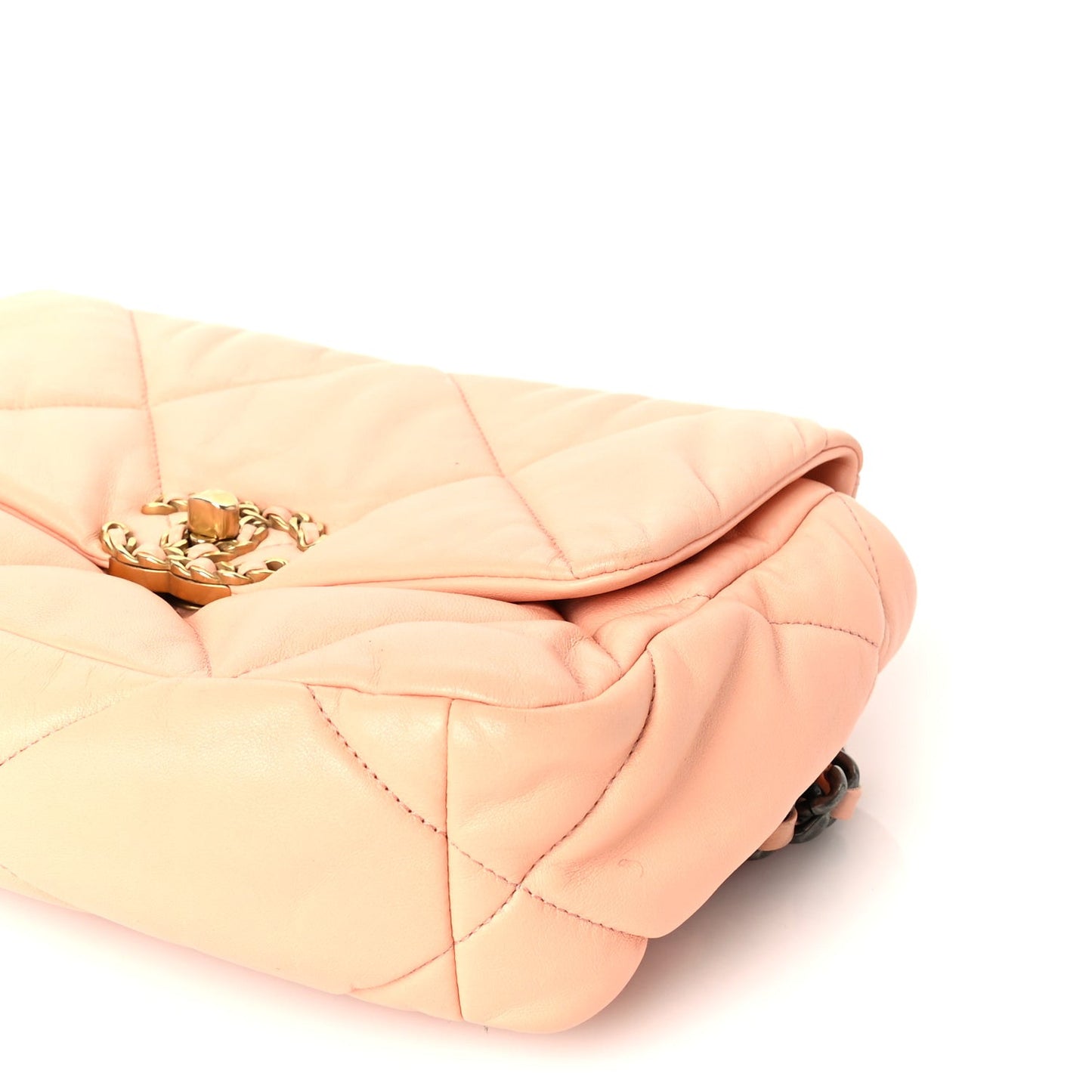 Lambskin Quilted Medium  19 Flap Light Orange