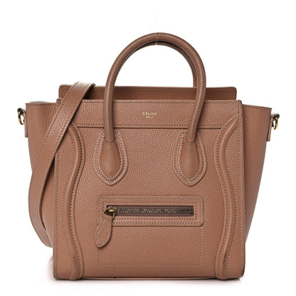 Celine Drummed Calfskin Nano Luggage Camel 1 of 12