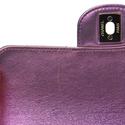 Chanel Iridescent Lambskin Quilted Mini Rectangular Flap Purple 13 of 14