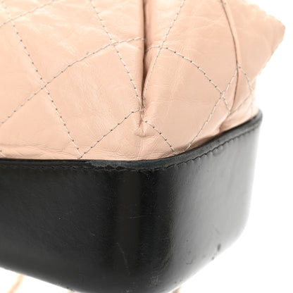 Chanel Aged Calfskin Quilted Small Gabrielle Backpack Beige Black 11 of 14