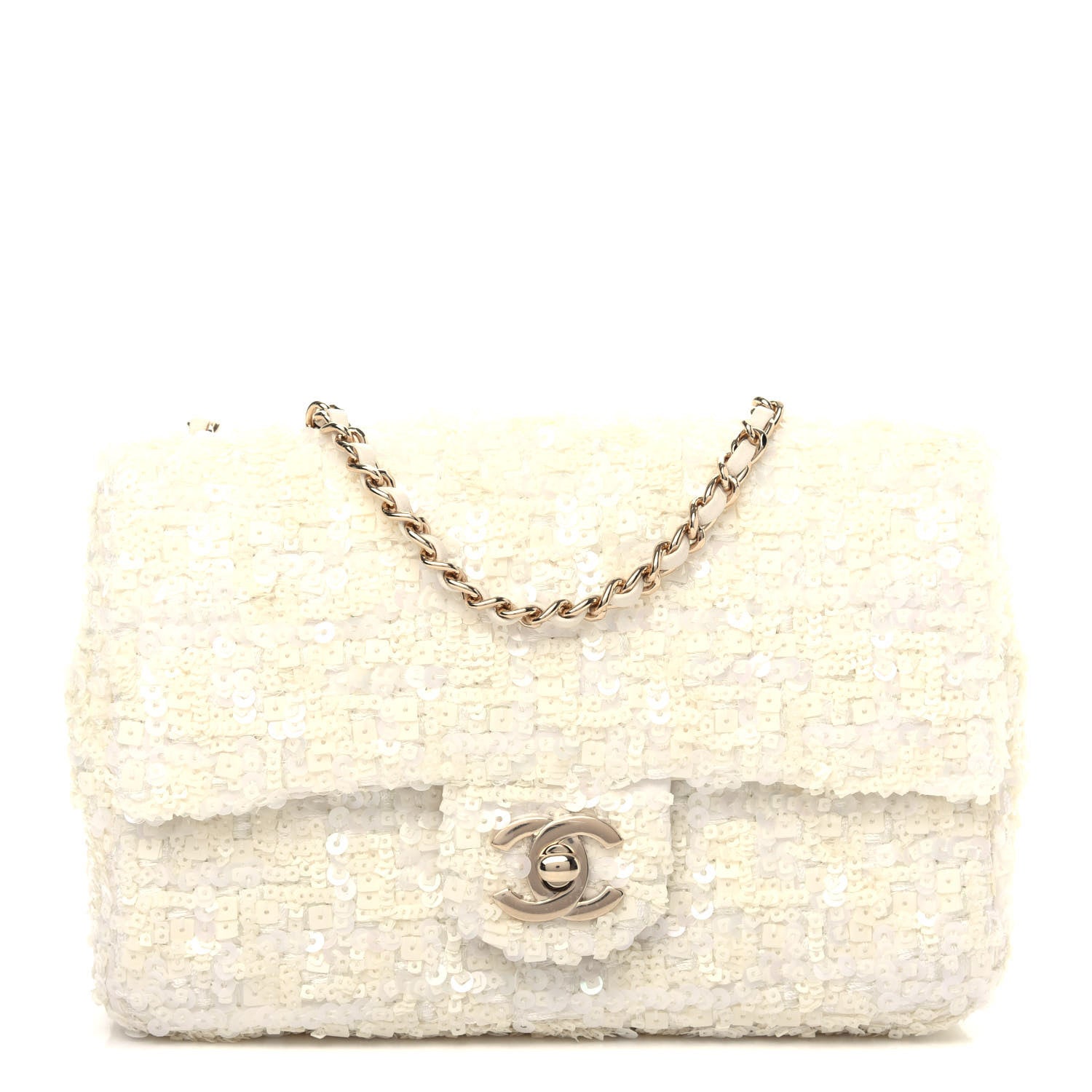 Chanel Sequin Mini Rectangular Flap White 1 of 11