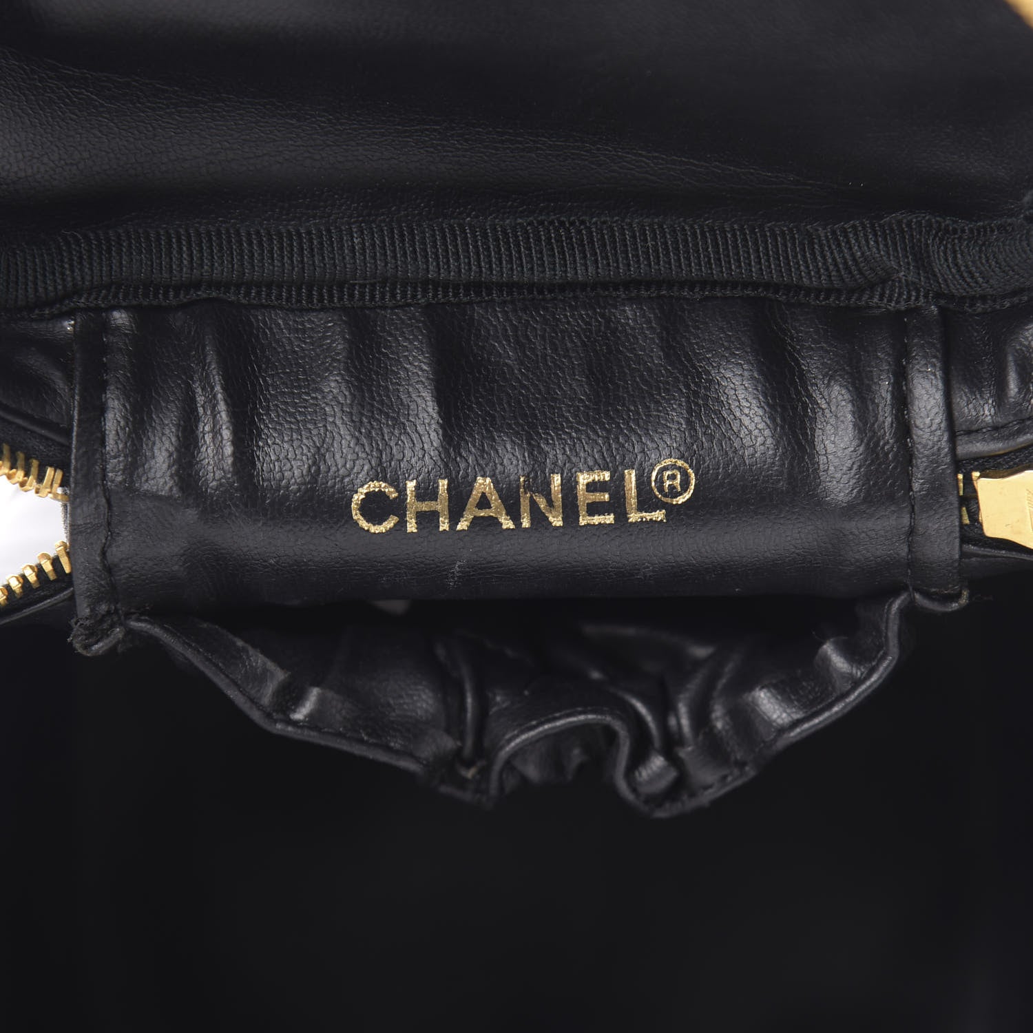 Chanel Lambskin Vanity Cosmetic Case Black 6 of 13