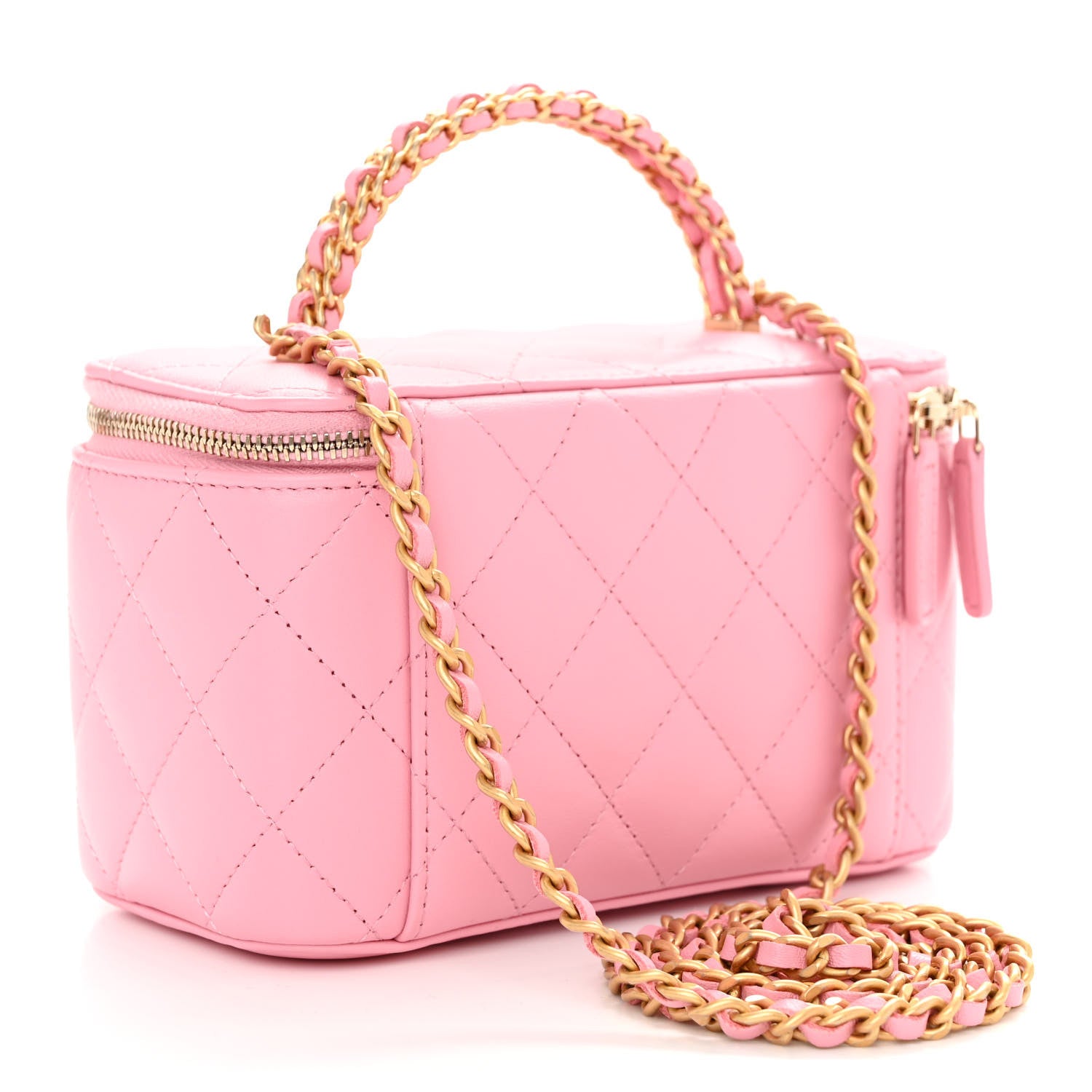 Chanel Lambskin Quilted Pick Me Up Vanity Case Pink 3 of 11