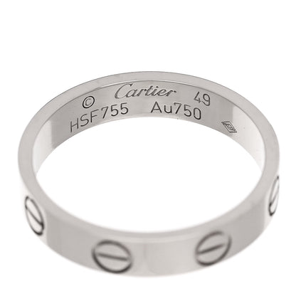 Cartier 18K White Gold 3.5mm LOVE Wedding Band Ring 49 5 4 of 4