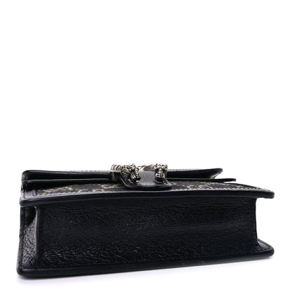 Gucci Jacquard Black Denim GG Monogram Super Mini Dionysus Shoulder Bag Black Ivory 3 of 8