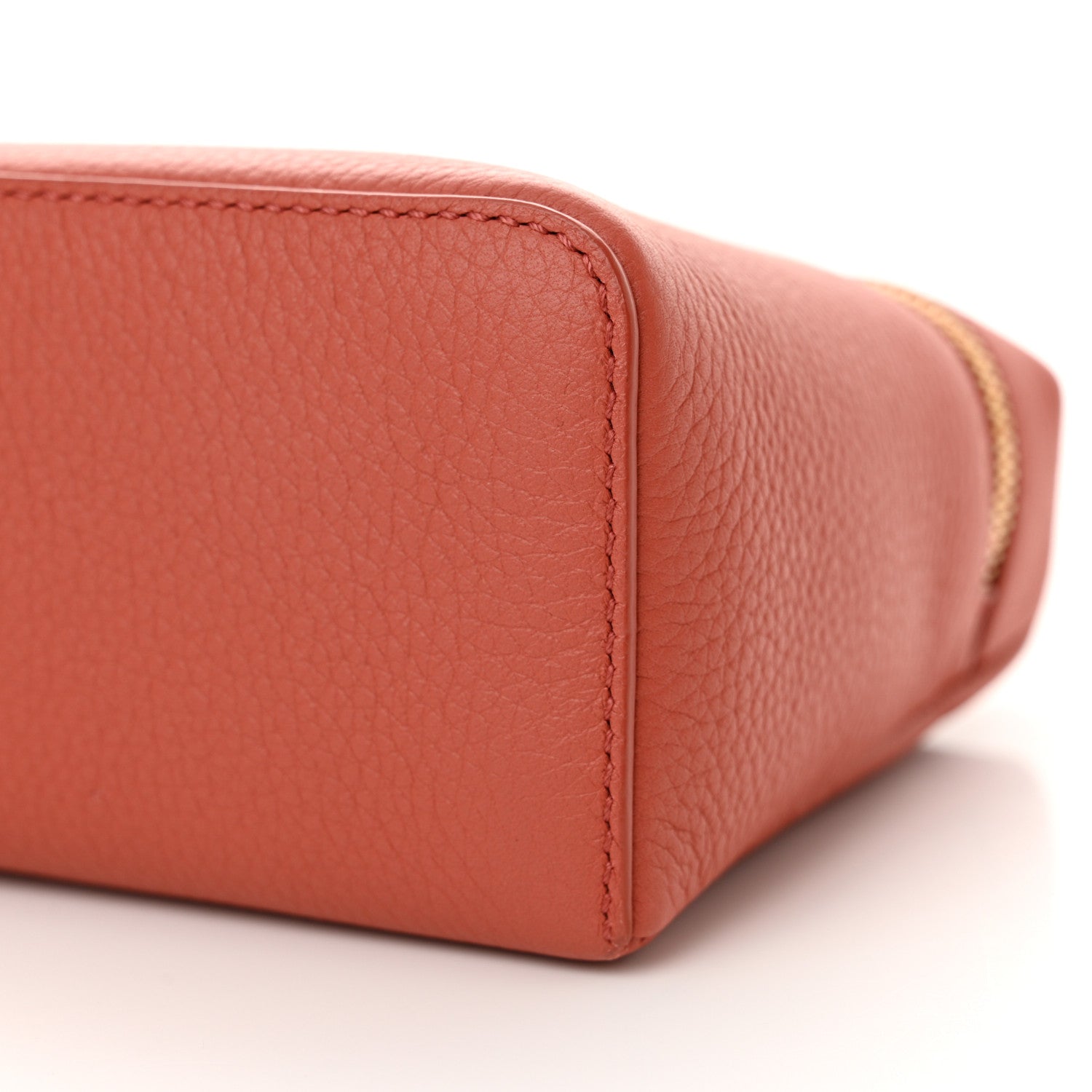 Loro Piana Grained Calfskin L19 Extra Pocket Pouch Coral Fiction 9 of 11